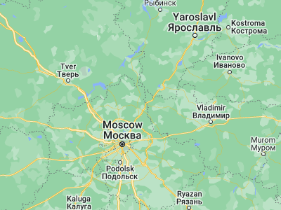 Map showing location of Peresvet (56.42302, 38.17612)