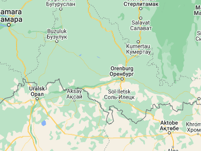 Map showing location of Perevolotskiy (51.87633, 54.19378)