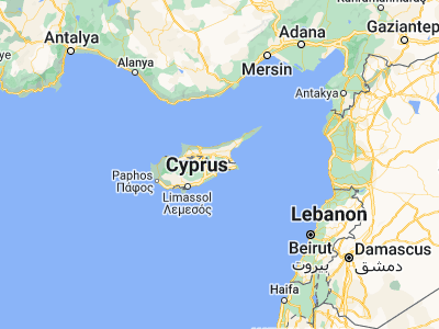 Map showing location of Pergamos (35.04167, 33.70833)