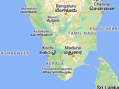 Map showing location of Periyanegamam (10.73333, 77.1)