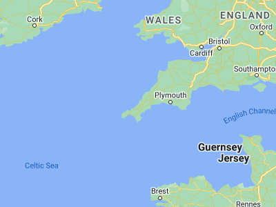 Map showing location of Perranporth (50.34377, -5.15558)