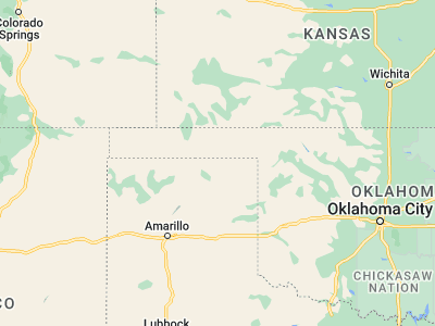 Map showing location of Perryton (36.40003, -100.80265)