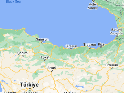 Map showing location of Perşembe (41.06556, 37.77139)