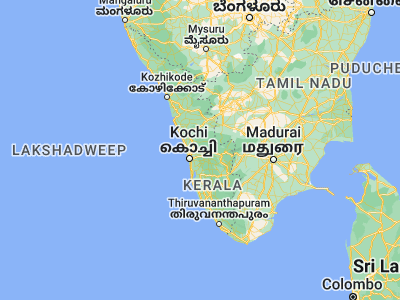 Map showing location of Perumbavoor (10.10695, 76.47366)