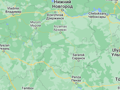 Map showing location of Pervomaysk (54.8689, 43.80272)