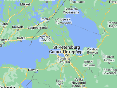 Map showing location of Pervomayskoye (60.35922, 29.7424)
