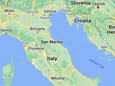 Map showing location of Pesaro (43.90357, 12.89026)
