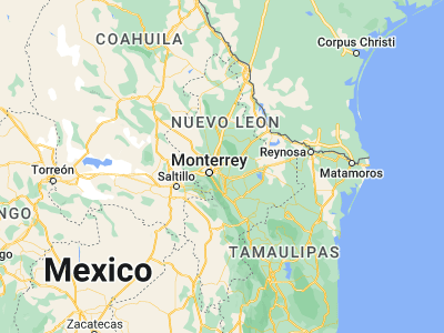 Map showing location of Pesquería (25.78482, -100.05071)