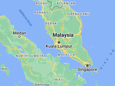 Map showing location of Petaling Jaya (3.10726, 101.60671)