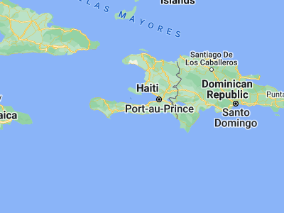 Map showing location of Petit Goâve (18.43139, -72.86694)