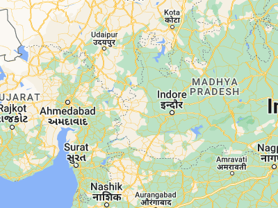 Map showing location of Petlāwad (23, 74.8)