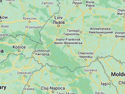 Map showing location of Petranka (48.90246, 24.30347)