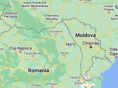 Map showing location of Petricani (47.16667, 26.46667)