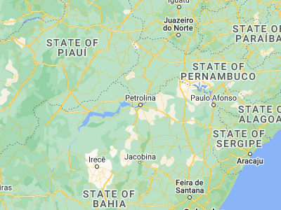 Map showing location of Petrolina (-9.39861, -40.50083)