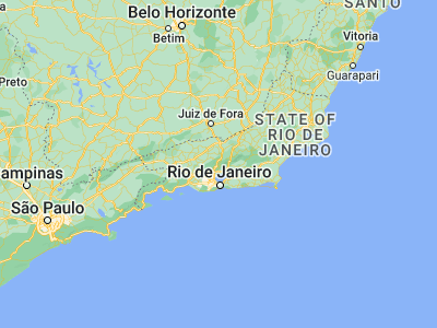 Map showing location of Petrópolis (-22.505, -43.17861)