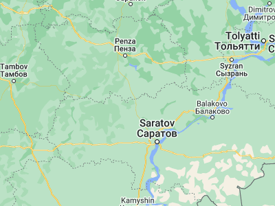Map showing location of Petrovsk (52.30639, 45.39167)