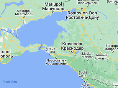 Map showing location of Petrovskaya (45.43139, 37.955)