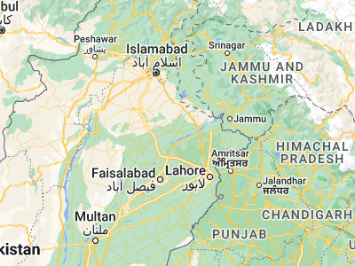 Map showing location of Phālia (32.42973, 73.57745)
