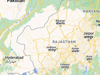 Map showing location of Phalodi (27.13102, 72.36826)