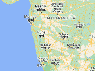Map showing location of Phaltan (17.98333, 74.43333)