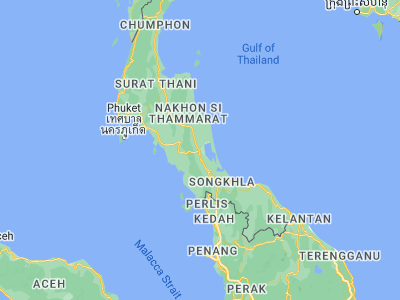 Map showing location of Phatthalung (7.61786, 100.07792)