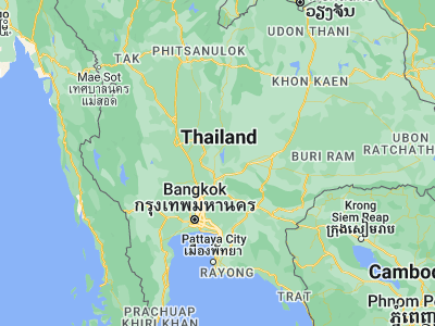 Map showing location of Phatthana Nikhom (14.85646, 100.98459)