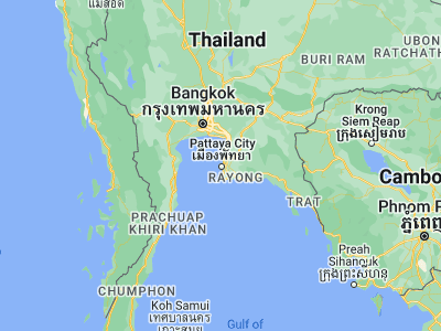 Map showing location of Pattaya (12.93333, 100.88333)