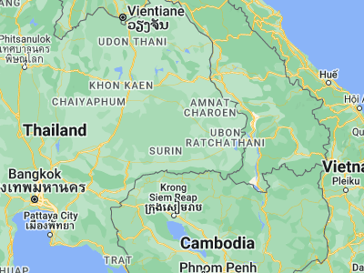 Map showing location of Pho Si Suwan (15.22929, 104.0767)