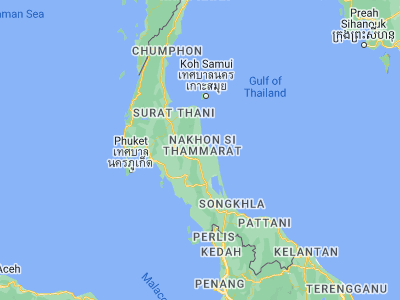 Map showing location of Phra Phrom (8.33911, 99.90092)