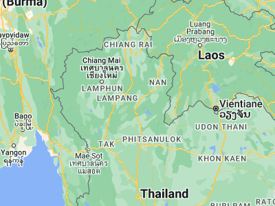 Map showing location of Phrae (18.14589, 100.14103)