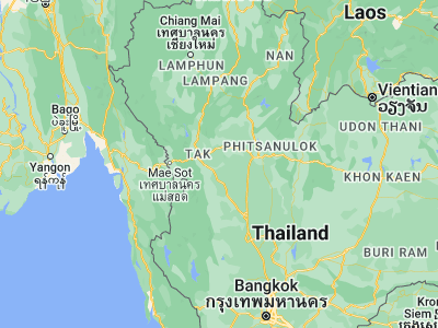 Map showing location of Phran Kratai (16.66511, 99.58894)