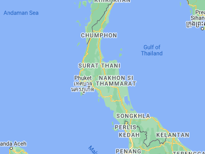 Map showing location of Phrasaeng (8.56781, 99.24756)