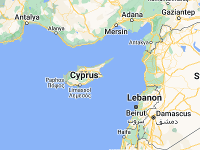 Map showing location of Phrenaros (35.04167, 33.925)