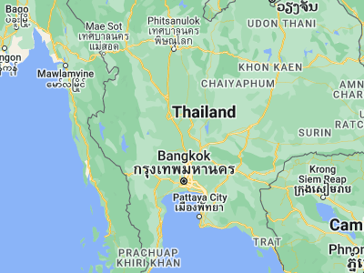 Map showing location of Phrom Buri (14.79086, 100.45325)