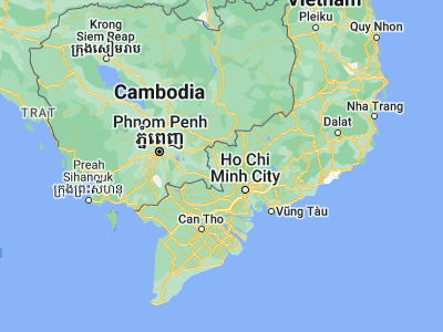 Map showing location of Phú Khương (11.28333, 106.13333)