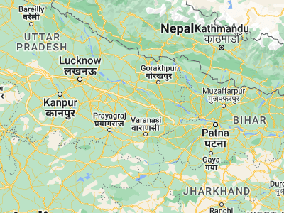 Map showing location of Phūlpur (26.08458, 82.86965)