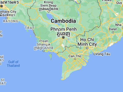Map showing location of Phumĭ Véal Srê (10.98081, 104.77828)