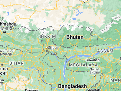 Map showing location of Phuntsholing (26.85164, 89.38837)