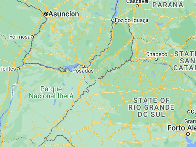 Map showing location of Picada Gobernador López (-27.67069, -55.24585)