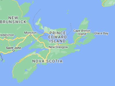 Map showing location of Pictou (45.68344, -62.71534)