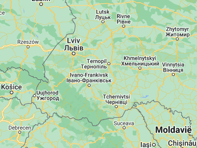 Map showing location of Pidhaytsi (49.26854, 25.13341)