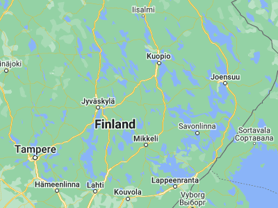 Map showing location of Pieksämäen Maalaiskunta (62.28333, 27.06667)