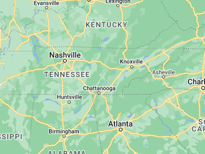Map showing location of Pikeville (35.60562, -85.18885)