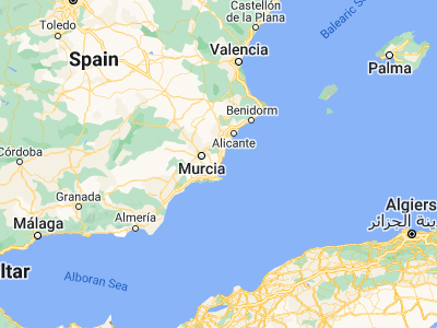 Map showing location of Pilar de la Horadada (37.86591, -0.79256)