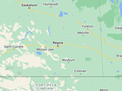 Map showing location of Pilot Butte (50.46678, -104.41778)