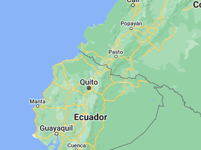 Map showing location of Pimampiro (0.4, -77.96667)