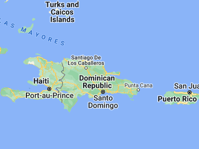 Map showing location of Pimentel (19.18416, -70.10884)