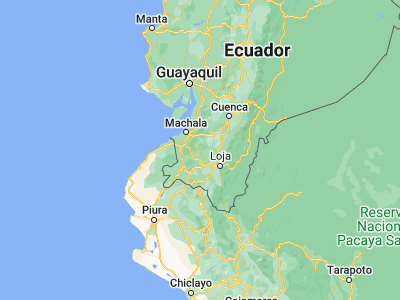 Map showing location of Piñas (-3.66667, -79.65)