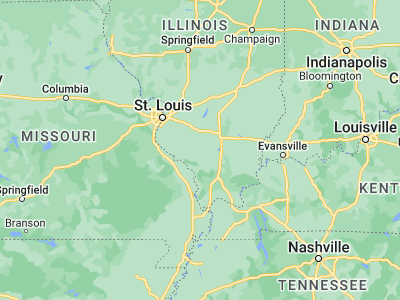 Map showing location of Pinckneyville (38.08033, -89.38203)