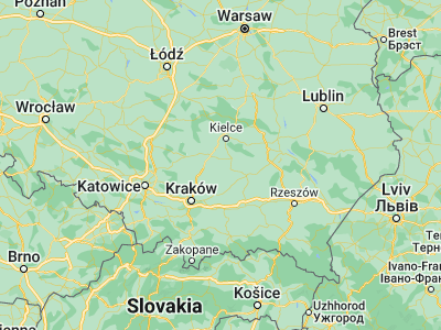 Map showing location of Pińczów (50.52052, 20.52649)